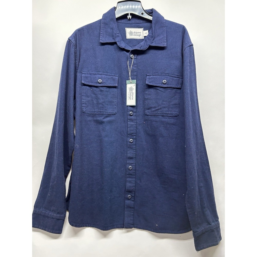 Alpine Designs Men's Chamois Shirt Deep Navy-XL (F6)